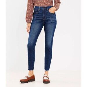 LOFT Made and Loved Skinny Jeans Women's 27/4 Dark blue Mid Rise Dark Wash
